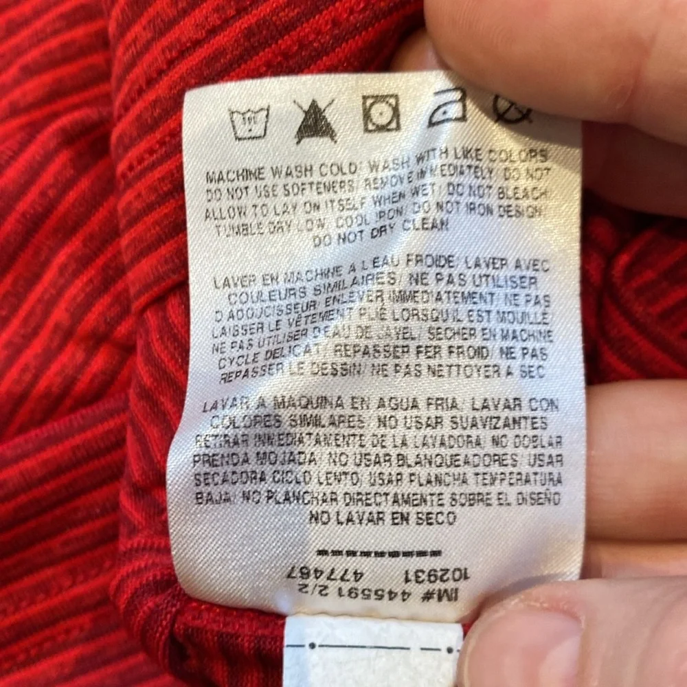 Nike red tonal stripe long sleeve performance hoodie tee Sz M